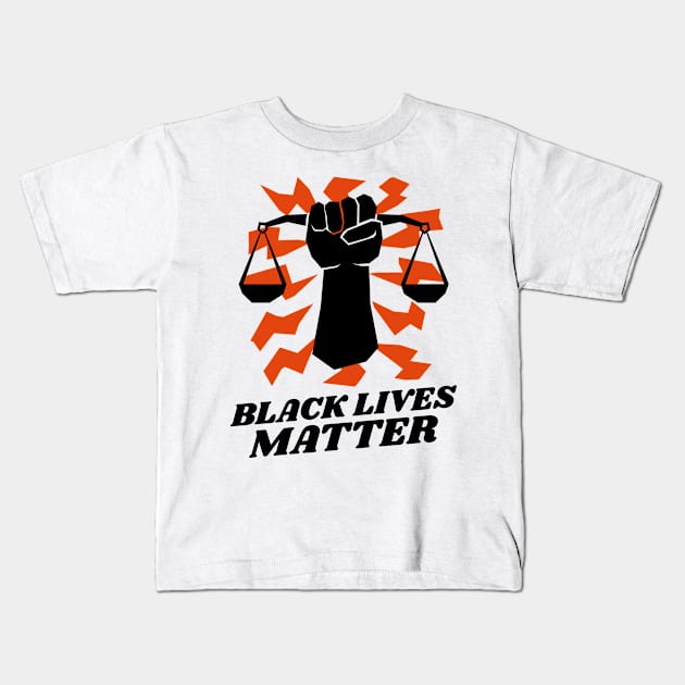 Black Lives Matter Justice for all People Kids T-Shirt by Naumovski